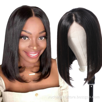Grade 12A Peruvian 4x4 Lace Straight Bob Closure Wigs Wholesale 13x4 Lacefrontal Bob Wigs Pre Plucked Hd Swiss Lace Frontal Wig